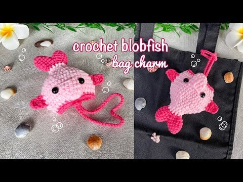 Blobfish pouch - Kukkacrochet By Putri