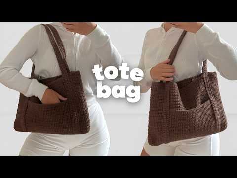 Tote bag with pocket - crochet daniela