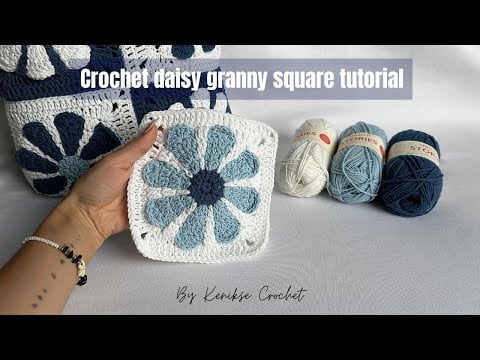Daisy granny square - Kenikse Crochet