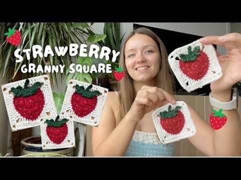Strawberry granny square - by Kristine