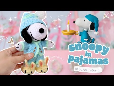 Snoopy in pajamas - Crochet with Aybi