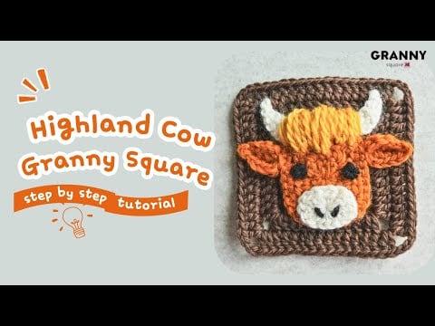 Highland cow granny square - Granny Square Me