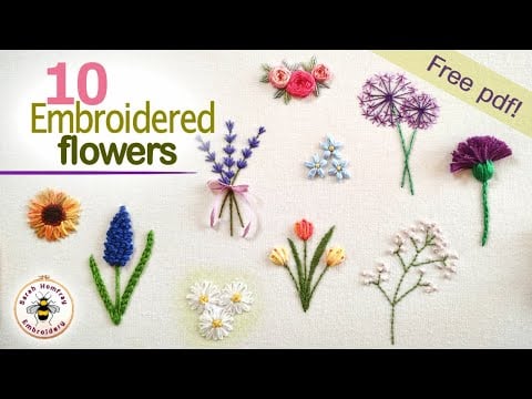 Ten flowers - Sarah Homfray Embroidery