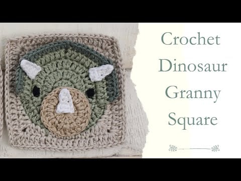 Dinosaur granny square - Zita and Bunny Crochet Design