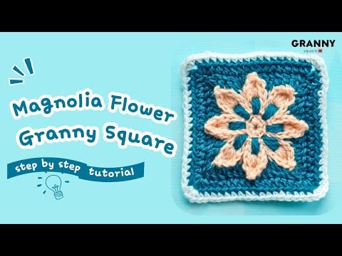 Magnolia flower granny square - Granny Square Me