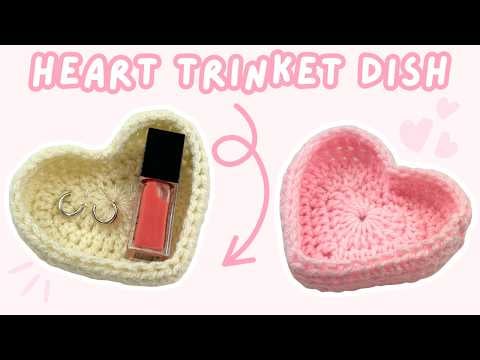 Heart trinket dish - ElyseCrochets 💌