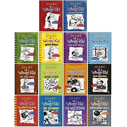 Diary of a Wimpy Kid Series Collection 14 Books Set By Jeff Kinney (Diary of a Wimpy Kid,Rodrick Rules,The Last Straw,Dog Days,The Ugly Truth,Cabin Fever,The Third Wheel,Hard Luck,Long Haul and more) - Jeff Kinney • unde