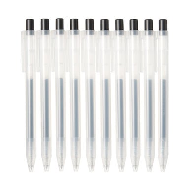 Stylo à bille rétractable à encre gel tracé fluide 0.5mm ‐ Lot de 10, Noir - MUJI FR - Ryohin Keikaku Europe Ltd