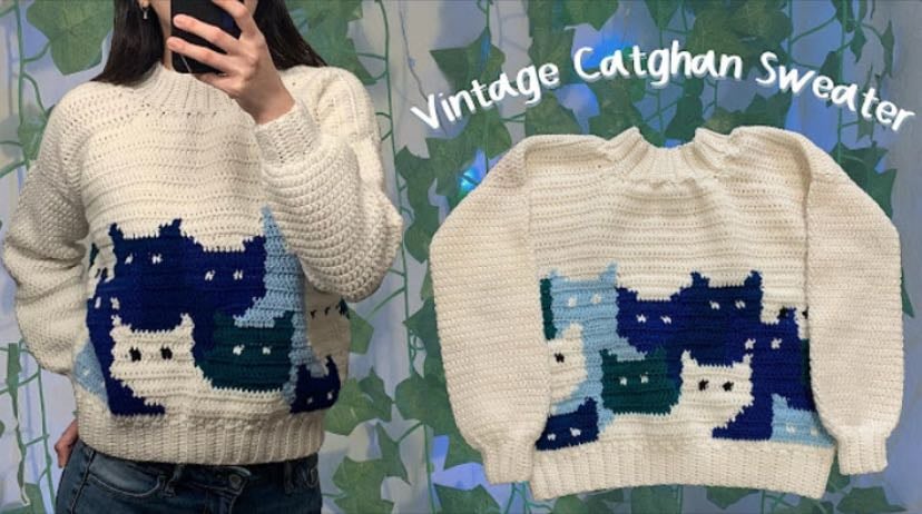 Vintage cat sweater
