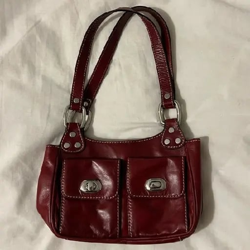 Cartera roja de cuero 🔴