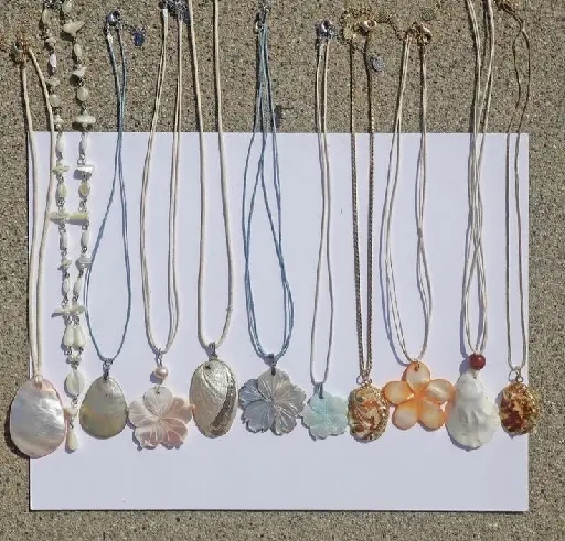 Necklace out of seashells and other charms