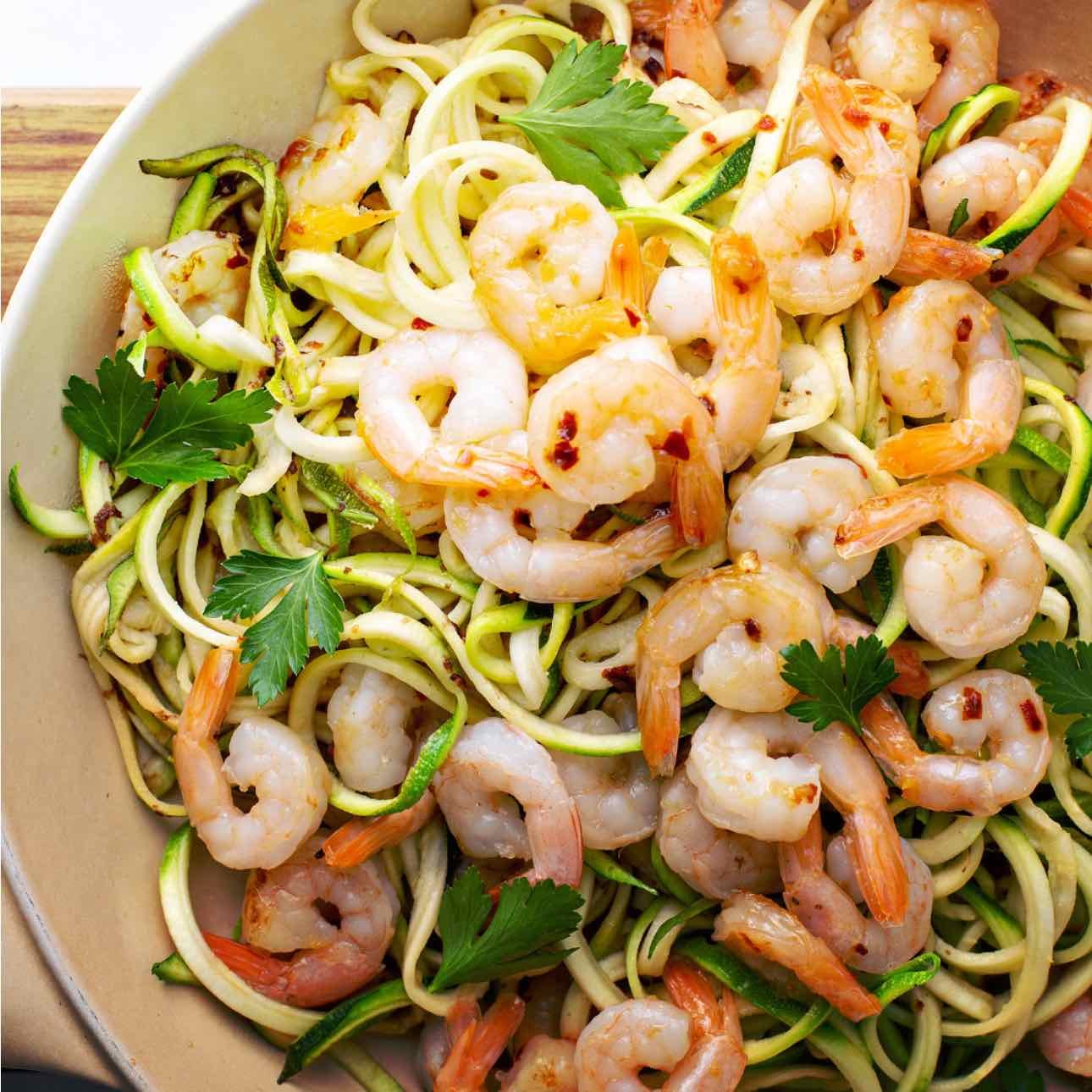 Zucchini Pasta with Lemon Garlic Shrimp