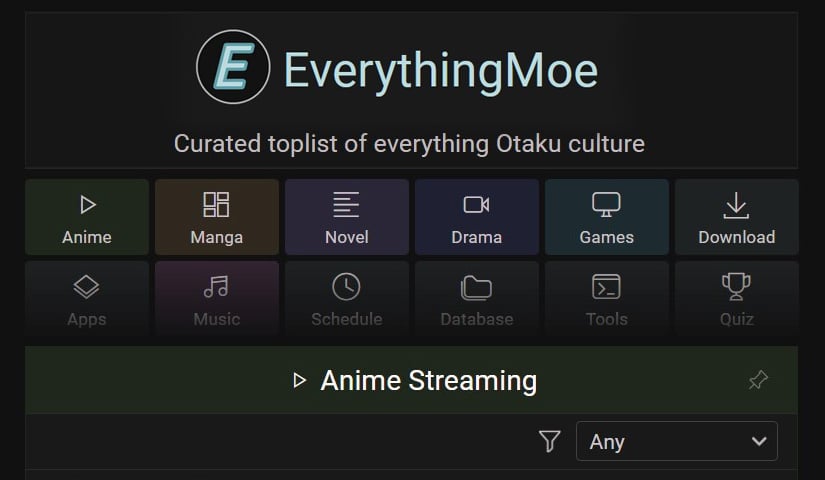 EverythingMoe - Index of Anime/Manga sites - EverythingMoe