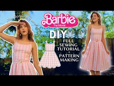 DIY BARBIE DRESS - how to make the pink dress from the new Barbie movie (detailed step by step) - Coraline Street