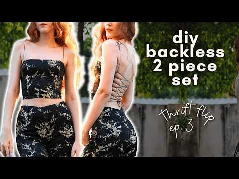 DIY BACKLESS TOP/TWO PIECE SET - Thrift Flip ep. 3 - Coraline Street