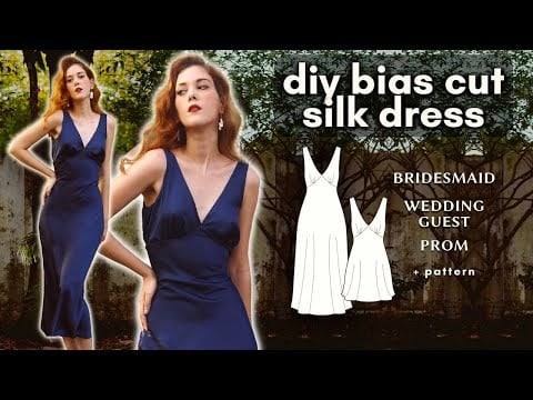 DIY BIAS CUT SILK DRESS - easy sewing tutorial for beginners (w/ pattern) - Coraline Street