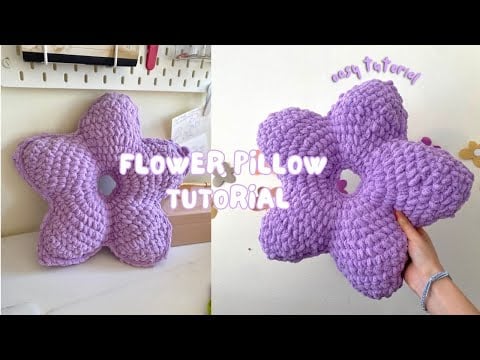 ✿ crochet flower cushion/pillow tutorial | cute & beginner-friendly - kayti krochets