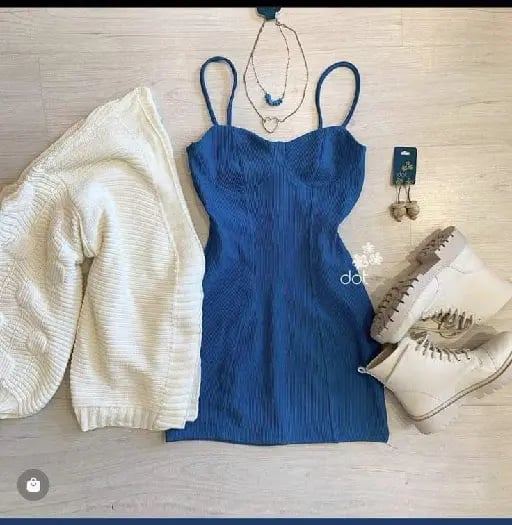 Blue spaghetti strap dress - The color omg!!!!