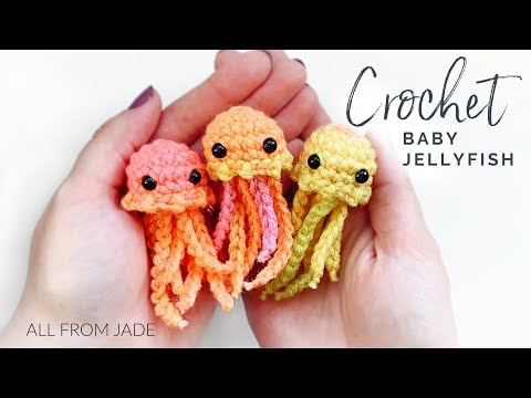 BEGINNER FRIENDLY - Crochet baby jellyfish tutorial *NO SEWING REQUIRED* (step by step) RIGHT-HANDED - All From Jade