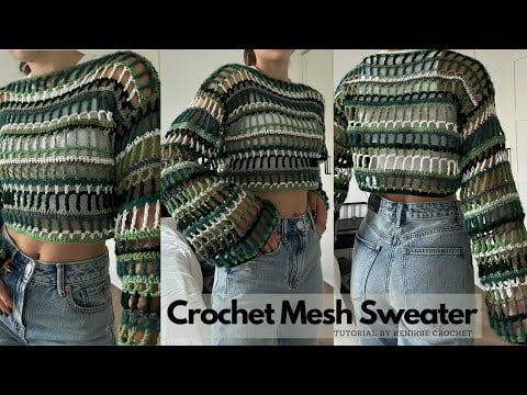 Crochet Mesh Sweater Tutorial I Kenikse Crochet - Kenikse Crochet
