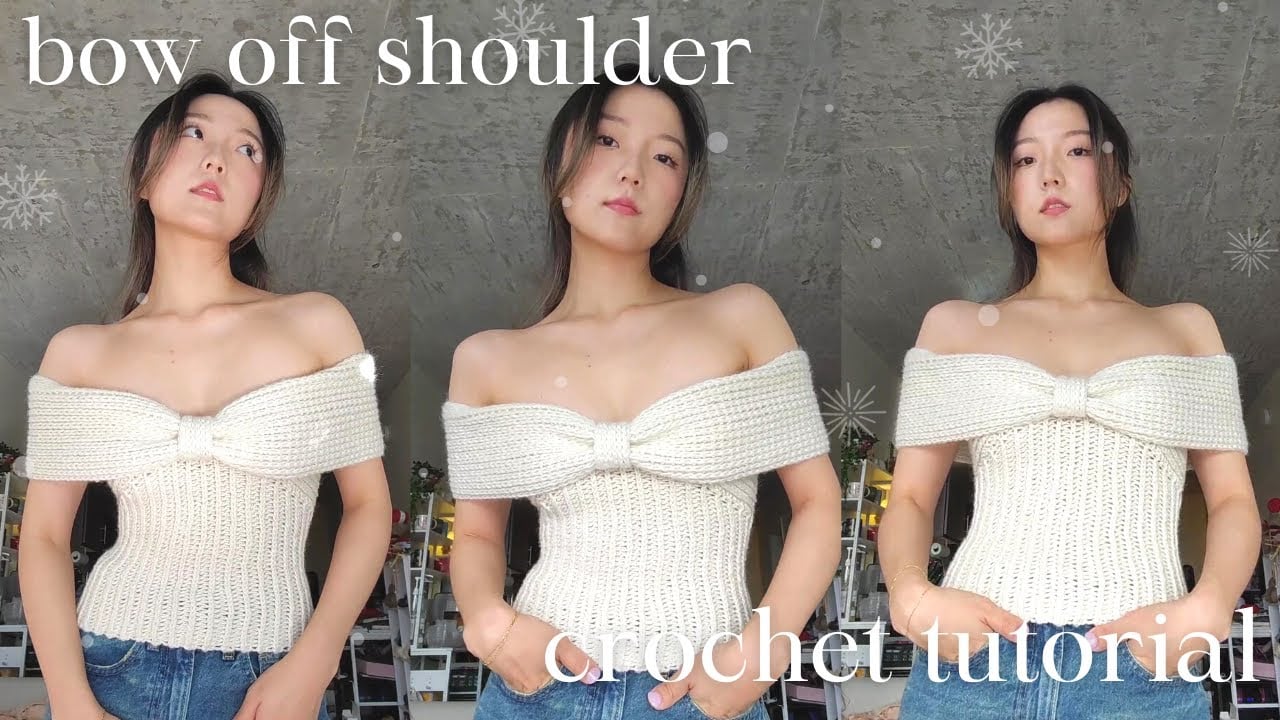 bow off shoulder crochet tutorial