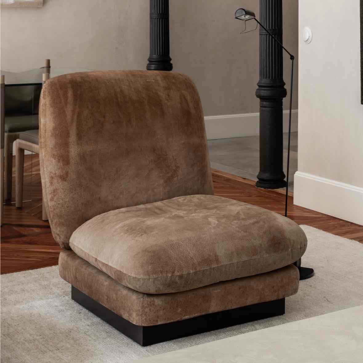 Suede Loungue Chair - By Willy Rizzo