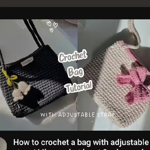 Crochet bag with adjustable straps