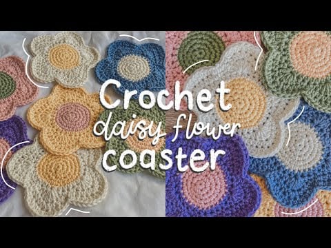 Daisy Flower Coaster - HayHay Crochet