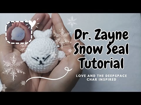 Crochet Dr. Zayne Snow Seal Amigurumi - Love and Deepspace plush - Nyan Yarn Amigurumi