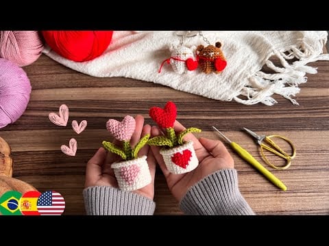 Plantita de Corazón | Crochet Ideas San Valentín❤️ - Nudo y Tejido