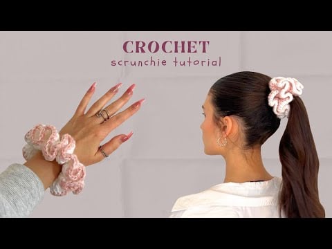 crochet scrunchie tutorial for beginners | how to crochet a scrunchie | aesthetic crochet - Daniela ♡