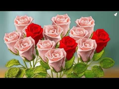 😍🌹 Cómo tejer ROSAS a Crochet 🌹 Hermosas y Fáciles | Tutorial Paso a Paso para Principiantes 🥰✨ - KAQNIN KASIKAY