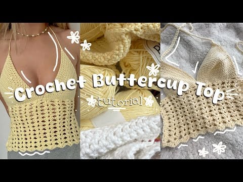 crochet buttercup top relaxed tutorial | crochet summer tops 🌼 - eleni jones