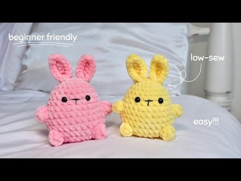 Beginner friendly crochet bunny TUTORIAL! Super easy AND it's low-sew! - Danika