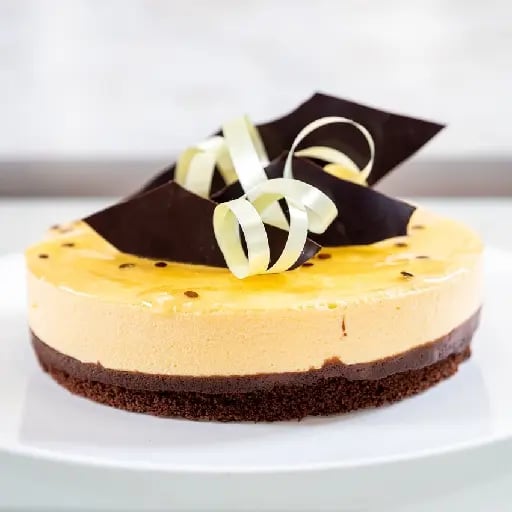 Cheesecake de maracuyá y chocolate