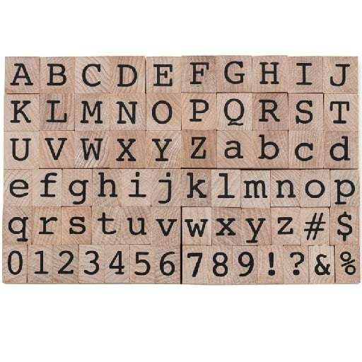 Alphabet wood stamp