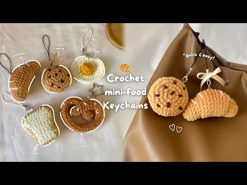 🥐How to Crochet Mini Foods | *Crochet Keychains Episode 2 - chubbiesbyash𐙚