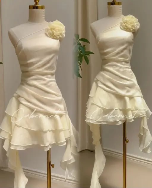 Flared dress - Minidress/White