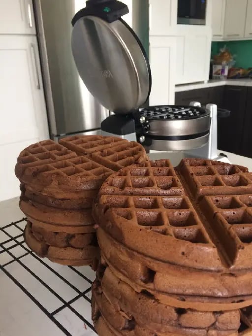 chocolate waffles - Waffles de chocolate saludables