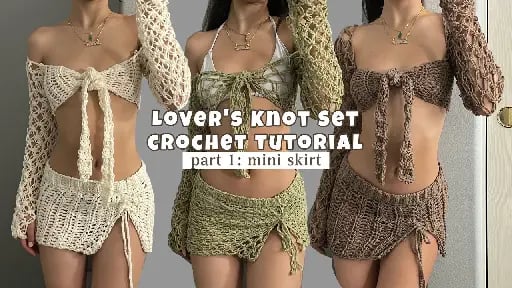 part 1: mini skirt | loverโs knot set crochet tutorial for beginners by kno strings attached