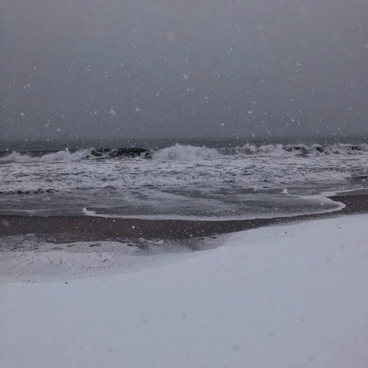 snow on the beach