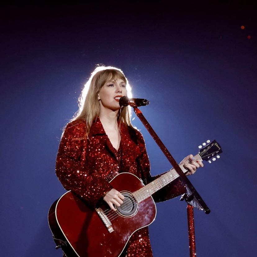 1. Red sparkly long sleeve outfit