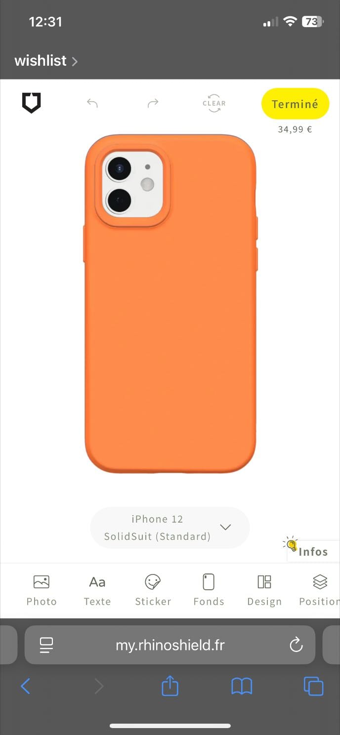 Rhinoshield orange phone case