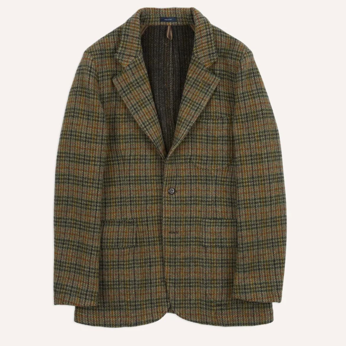 Blazer à carreaux vert Drakes