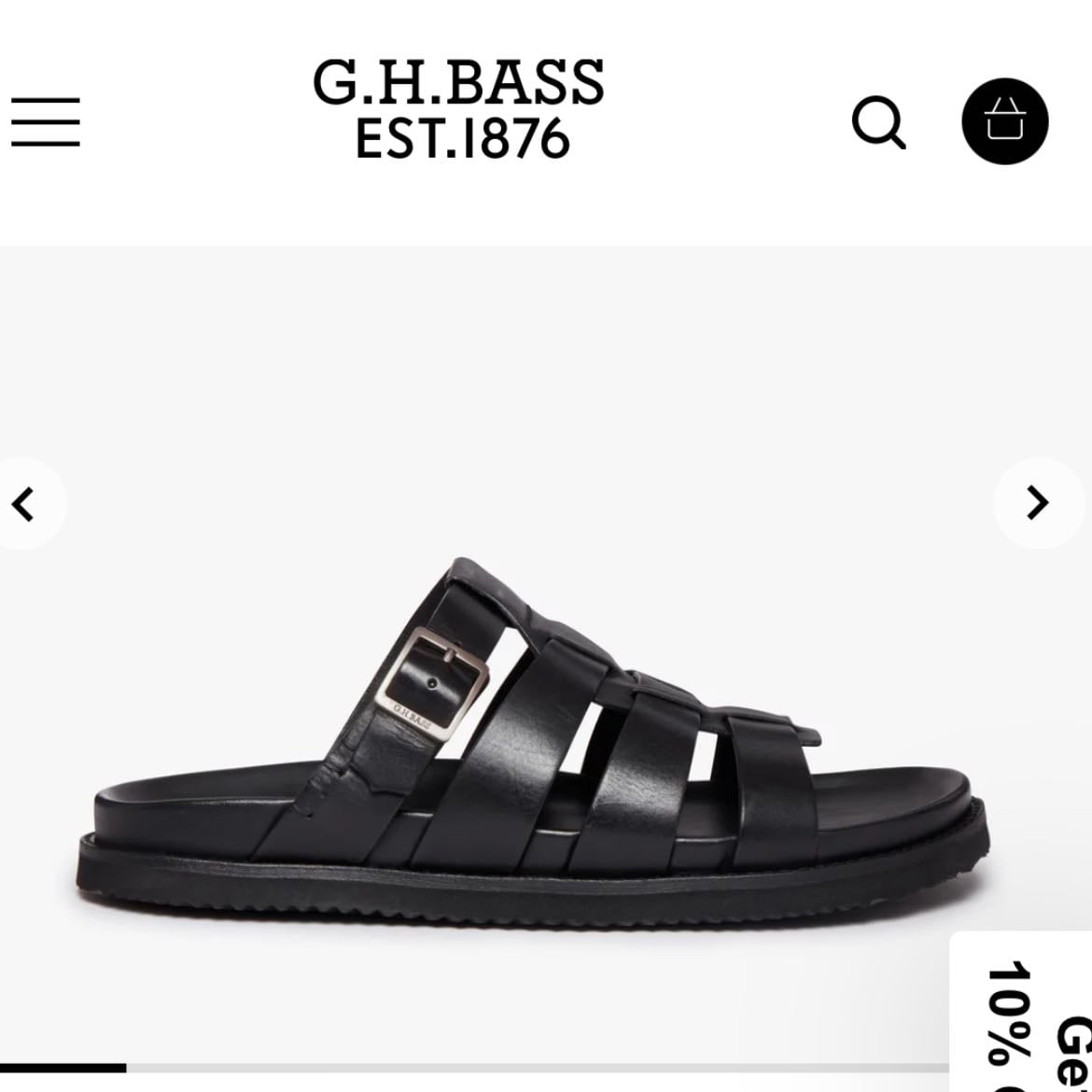 Fisherman Sandals Black Leather GH Bass