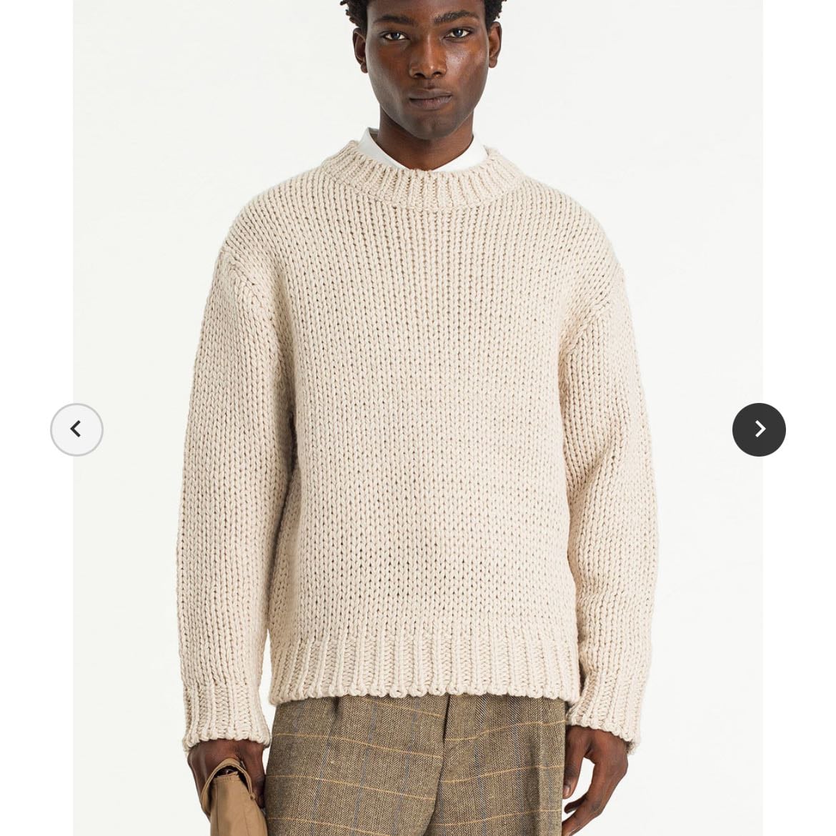 Menswear | Chunky Knitted Jumper, Oat OLIVE