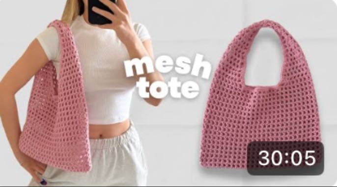 Crochet mesh tote bag - Daniela