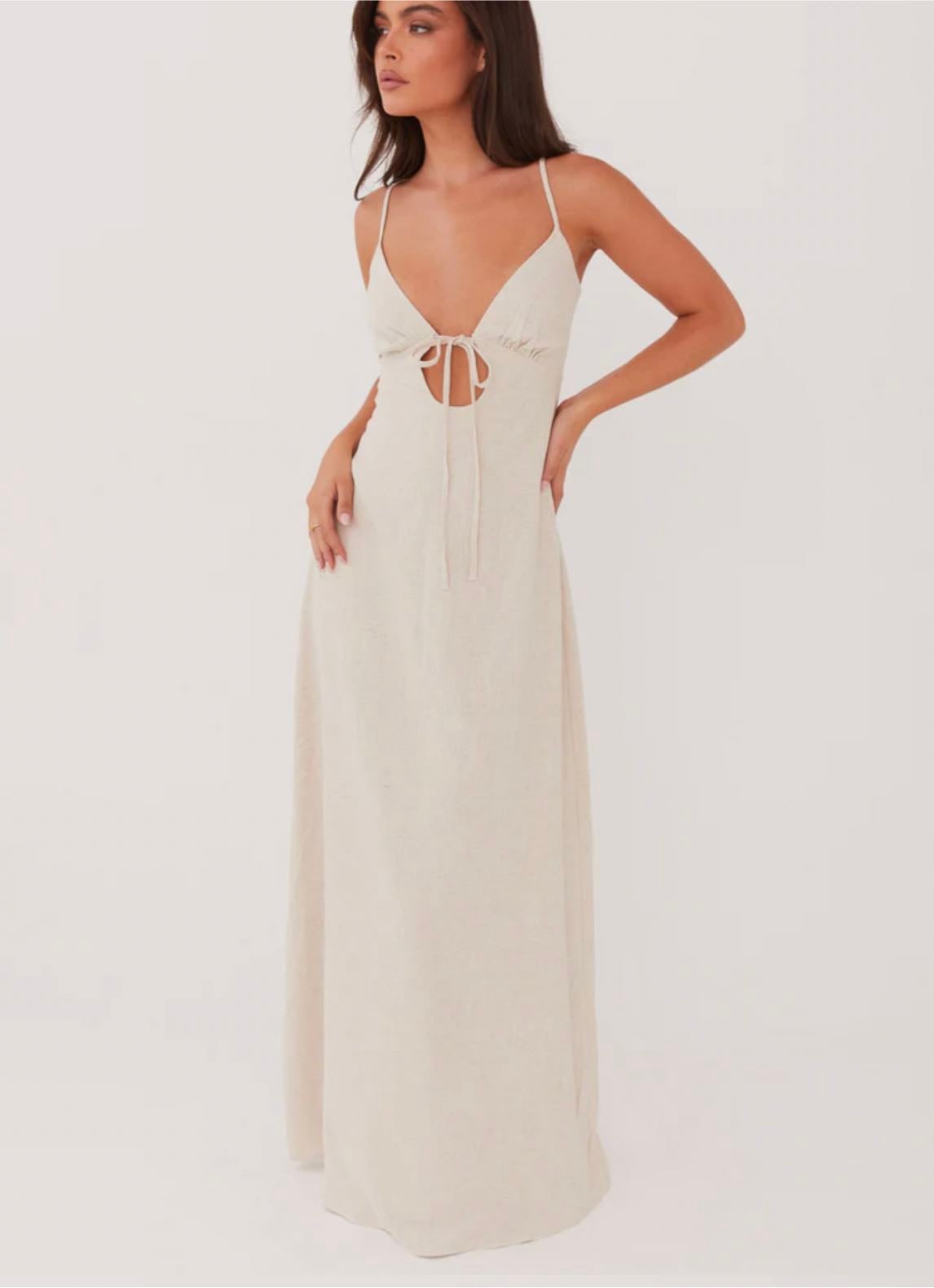 Peppermayo Exclusive - Flora Linen Maxi Dress - Oatmeal - 92,95€ (en solde à 48€)