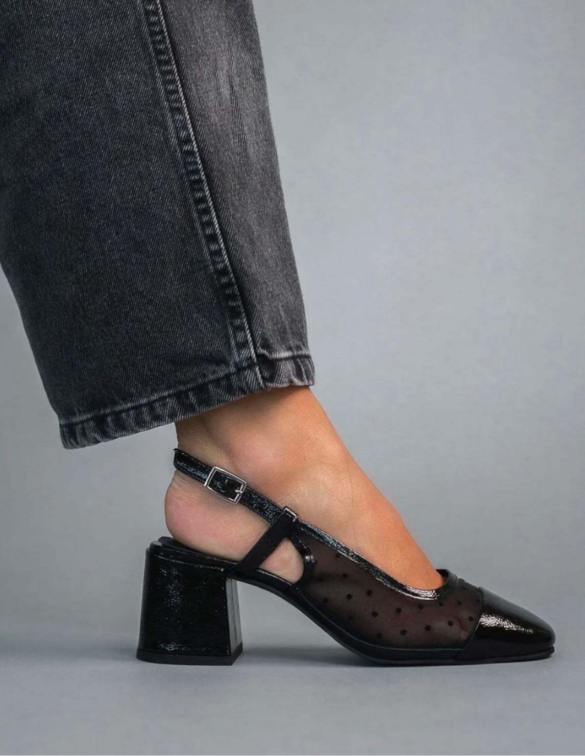 Bocage - Escarpin slingback Divina noir - 125€