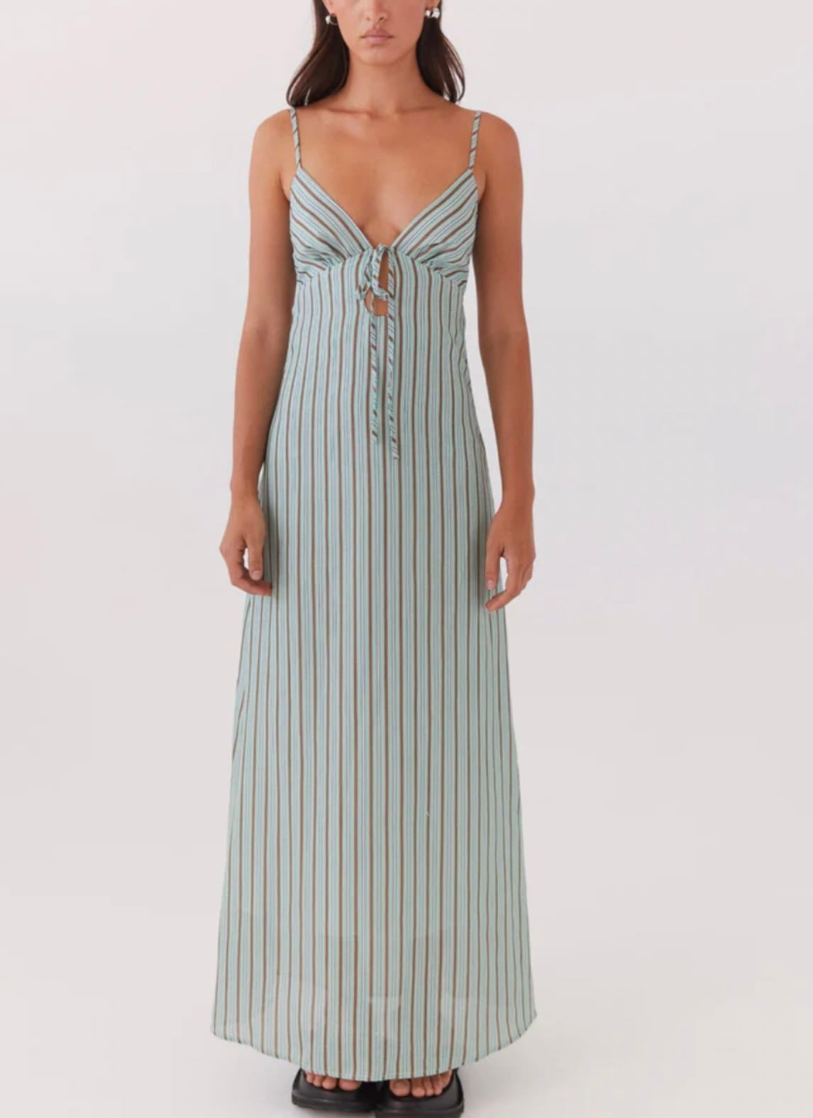 Peppermayo Exclusive - Flora Linen Maxi Dress - Coastal Stripe - 92€ (en solde à 40€)